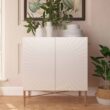 Clihome 2-Door Storage Cabinets 29.5-in W x 32-in H Wood Composite White Freestanding Utility Storage Cabinet