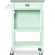 Linon Green Wood Base with Stainless Steel Metal Top Rolling Kitchen Cart (22-in x 18-in x 36-in)