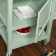 Linon Green Wood Base with Stainless Steel Metal Top Rolling Kitchen Cart (22-in x 18-in x 36-in)