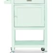 Linon Green Wood Base with Stainless Steel Metal Top Rolling Kitchen Cart (22-in x 18-in x 36-in)