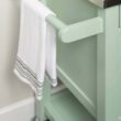 Linon Green Wood Base with Stainless Steel Metal Top Rolling Kitchen Cart (22-in x 18-in x 36-in)