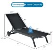 Clihome Patio Lounge Chair Aluminum Metal Frame Stationary Chaise Lounge Chair(s) with Black Premium Fabric Sling Seat