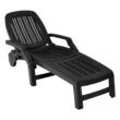 Clihome Patio Lounge Chair Black Pp Plastic Frame Stationary Chaise Lounge Chair(s) with Solid Seat
