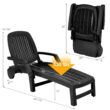 Clihome Patio Lounge Chair Black Pp Plastic Frame Stationary Chaise Lounge Chair(s) with Solid Seat