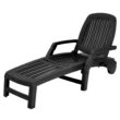 Clihome Patio Lounge Chair Black Pp Plastic Frame Stationary Chaise Lounge Chair(s) with Solid Seat