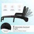 Clihome Patio Lounge Chair Black Pp Plastic Frame Stationary Chaise Lounge Chair(s) with Solid Seat