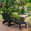 Clihome Patio Lounge Chair Black Pp Plastic Frame Stationary Chaise Lounge Chair(s) with Solid Seat