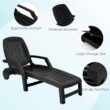 Clihome Patio Lounge Chair Black Pp Plastic Frame Stationary Chaise Lounge Chair(s) with Solid Seat