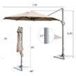 Clihome 11 Ft Patio Cantilever Umbrella Outdoor Offset Umbrella with 360 degree Rotation and Tilt System Without Weight Base