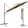 Clihome 11 Ft Patio Cantilever Umbrella Outdoor Offset Umbrella with 360 degree Rotation and Tilt System Without Weight Base