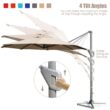 Clihome 11 Ft Patio Cantilever Umbrella Outdoor Offset Umbrella with 360 degree Rotation and Tilt System Without Weight Base