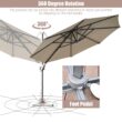 Clihome 11 Ft Patio Cantilever Umbrella Outdoor Offset Umbrella with 360 degree Rotation and Tilt System Without Weight Base