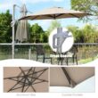 Clihome 11 Ft Patio Cantilever Umbrella Outdoor Offset Umbrella with 360 degree Rotation and Tilt System Without Weight Base