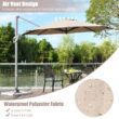 Clihome 11 Ft Patio Cantilever Umbrella Outdoor Offset Umbrella with 360 degree Rotation and Tilt System Without Weight Base