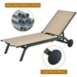 Clihome Patio Lounge Chair Aluminum Metal Frame Stationary Chaise Lounge Chair(s) with Brown Premium Fabric Sling Seat