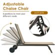 Clihome Patio Lounge Chair Aluminum Metal Frame Stationary Chaise Lounge Chair(s) with Brown Premium Fabric Sling Seat