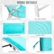 Clihome High-Quality Chaise Chair White Metal Frame Stationary Chaise Lounge Chair(s) with Blue Polyester Cushioned Seat