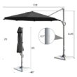 Clihome 11 Ft Patio Cantilever Umbrella Outdoor Offset Umbrella with 360 degree Rotation and Tilt System Without Weight Base