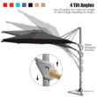 Clihome 11 Ft Patio Cantilever Umbrella Outdoor Offset Umbrella with 360 degree Rotation and Tilt System Without Weight Base