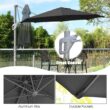 Clihome 11 Ft Patio Cantilever Umbrella Outdoor Offset Umbrella with 360 degree Rotation and Tilt System Without Weight Base