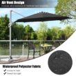 Clihome 11 Ft Patio Cantilever Umbrella Outdoor Offset Umbrella with 360 degree Rotation and Tilt System Without Weight Base