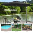 Clihome 11 Ft Patio Cantilever Umbrella Outdoor Offset Umbrella with 360 degree Rotation and Tilt System Without Weight Base