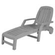 Clihome Patio Lounge Chair Gray Pp Plastic Frame Stationary Chaise Lounge Chair(s) with Solid Seat