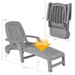 Clihome Patio Lounge Chair Gray Pp Plastic Frame Stationary Chaise Lounge Chair(s) with Solid Seat