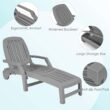 Clihome Patio Lounge Chair Gray Pp Plastic Frame Stationary Chaise Lounge Chair(s) with Solid Seat