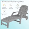 Clihome Patio Lounge Chair Gray Pp Plastic Frame Stationary Chaise Lounge Chair(s) with Solid Seat