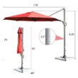 Clihome 11 Ft Patio Cantilever Umbrella Outdoor Offset Umbrella with 360 degree Rotation and Tilt System Without Weight Base