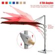 Clihome 11 Ft Patio Cantilever Umbrella Outdoor Offset Umbrella with 360 degree Rotation and Tilt System Without Weight Base