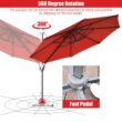 Clihome 11 Ft Patio Cantilever Umbrella Outdoor Offset Umbrella with 360 degree Rotation and Tilt System Without Weight Base