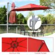 Clihome 11 Ft Patio Cantilever Umbrella Outdoor Offset Umbrella with 360 degree Rotation and Tilt System Without Weight Base
