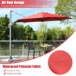 Clihome 11 Ft Patio Cantilever Umbrella Outdoor Offset Umbrella with 360 degree Rotation and Tilt System Without Weight Base