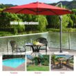 Clihome 11 Ft Patio Cantilever Umbrella Outdoor Offset Umbrella with 360 degree Rotation and Tilt System Without Weight Base