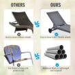 Clihome Patio Lounge Chair Aluminum Metal Frame Stationary Chaise Lounge Chair(s) with Gray Premium Fabric Sling Seat