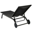 Clihome Patio Lounge Chair Aluminum Metal Frame Stationary Chaise Lounge Chair(s) with Black Premium Fabric Sling Seat