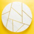 GAURI KOHLI 1-Tier White Marble Full Circle Tabletop Lazy Susan