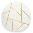 GAURI KOHLI 1-Tier White Marble Full Circle Tabletop Lazy Susan