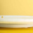 GAURI KOHLI 1-Tier White Marble Full Circle Tabletop Lazy Susan