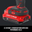 CRAFTSMAN V20 2-Tool 20-volt Max Brushless Power Tool Combo Kit with Soft Case (2 Li-ion Batteries Included and Charger Included) CRAFTSMAN V20 2-Tool 20-volt Max Brushless Power Tool Combo Kit with Soft Case (2 Li-ion Batteries Included and Charger Included)