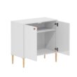Clihome 2-Door White Storage Cabinets 31.5-in W x 32-in H Wood Composite White Freestanding Utility Storage Cabinet