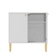 Clihome 2-Door White Storage Cabinets 31.5-in W x 32-in H Wood Composite White Freestanding Utility Storage Cabinet