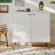 Clihome 2-Door White Storage Cabinets 31.5-in W x 32-in H Wood Composite White Freestanding Utility Storage Cabinet
