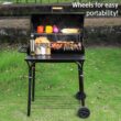 UTEN Outdoor BBQ Grill Charcoal Barbecue Pit Backyard Meat Cooker Smoker Black
