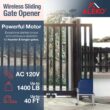 ALEKO 40-ft Slide Universal Battery Driveway Gate Opener Kit (Solar Compatible)