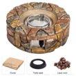 Costway 28'' Propane Gas Fire Pit Outdoor 40,000 BTU Stone Finish Lava Rocks Cover Brown