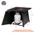 Costway 30'' Square Propane Gas Fire Pit Table 50,000 BTU W/ Waterproof Cover Lava Rock
