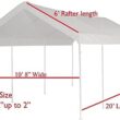 Canopy Replacement Cover 12'X20' White Tarp Top Roof Canopy Replacement Cover